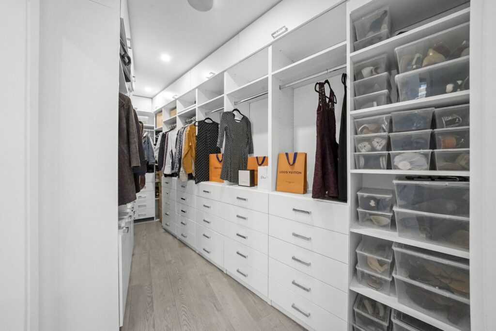 white walk in closet